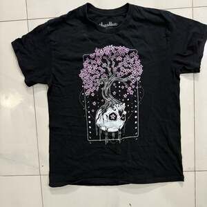 Threadless Afterlife Cherry Blossom Skull T-Shirt - Black - Medium